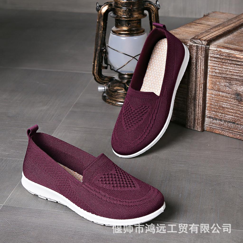 Foreign trade shoes women's spring and autumn large size women's casual single shoes one pedal old Beijing cloth shoes sticker