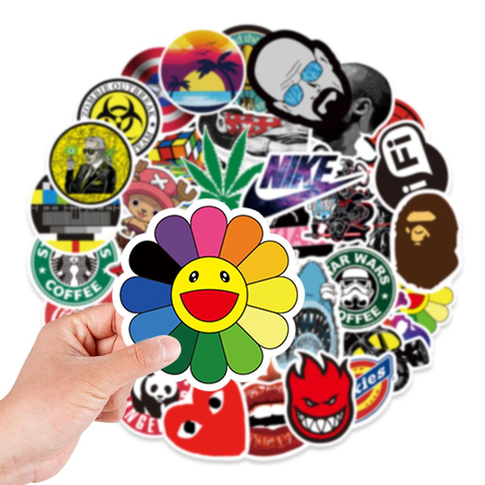 100 Trendy Cards Without Repeating Personalized Graffiti Stickers Car Water Cup Laptop Stickers