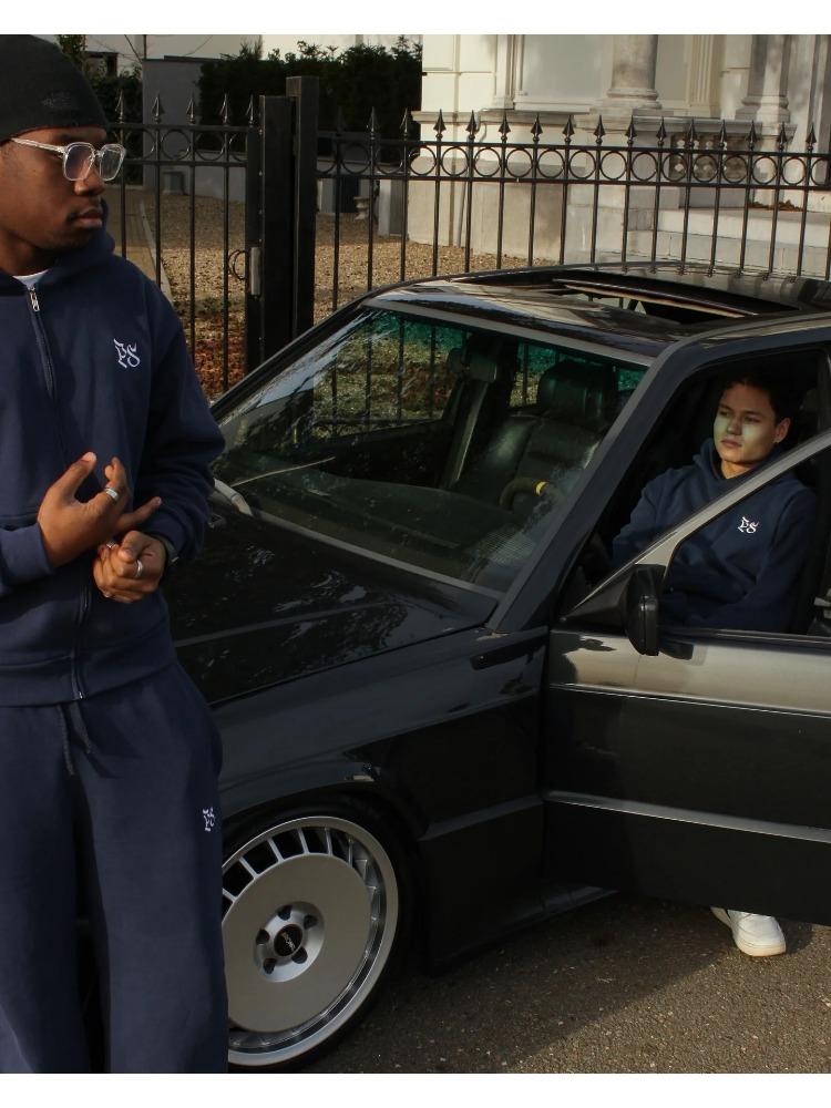 RogueWave American Fashion Einfarbig Übergroßes Sweatshirt Herren Y2K Zweiteiler Harajuku Hip-Hop Gothic Joker Hose Jogginghose