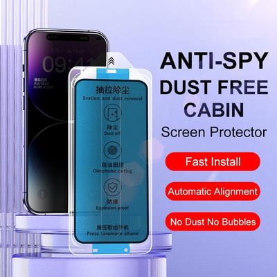 Para iPhone 16 15 14 Plus 13 12 11 Pro X Xs Max XR Protetor de tela de vidro temperado Privacidade Fácil de instalar Acessórios de ferramentas