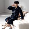 Nightgown Men'S Winter Coral Fleece Warm Fleece Thickened Medium And Long Flannel Robe Pajamas Men'S Winter Bathrobe