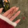Elegant Red Bow Zircon Earrings for Women