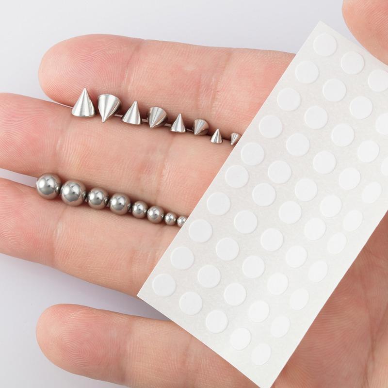 Acrylic Selfadhesive Waterproof Non Piercing Lip Nails Sticker Reusable Fake Lip Nail Eyebrow Nose Ring Body Belly Button Jewelr