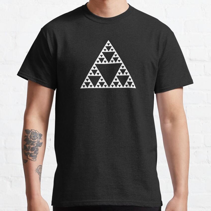 Sierpinski Triangle Mathematics Fractal Math T Shirt Sacred Geometry Magic Mandala symbol T-Shirts Cotton Tops Short Sleeve Tee