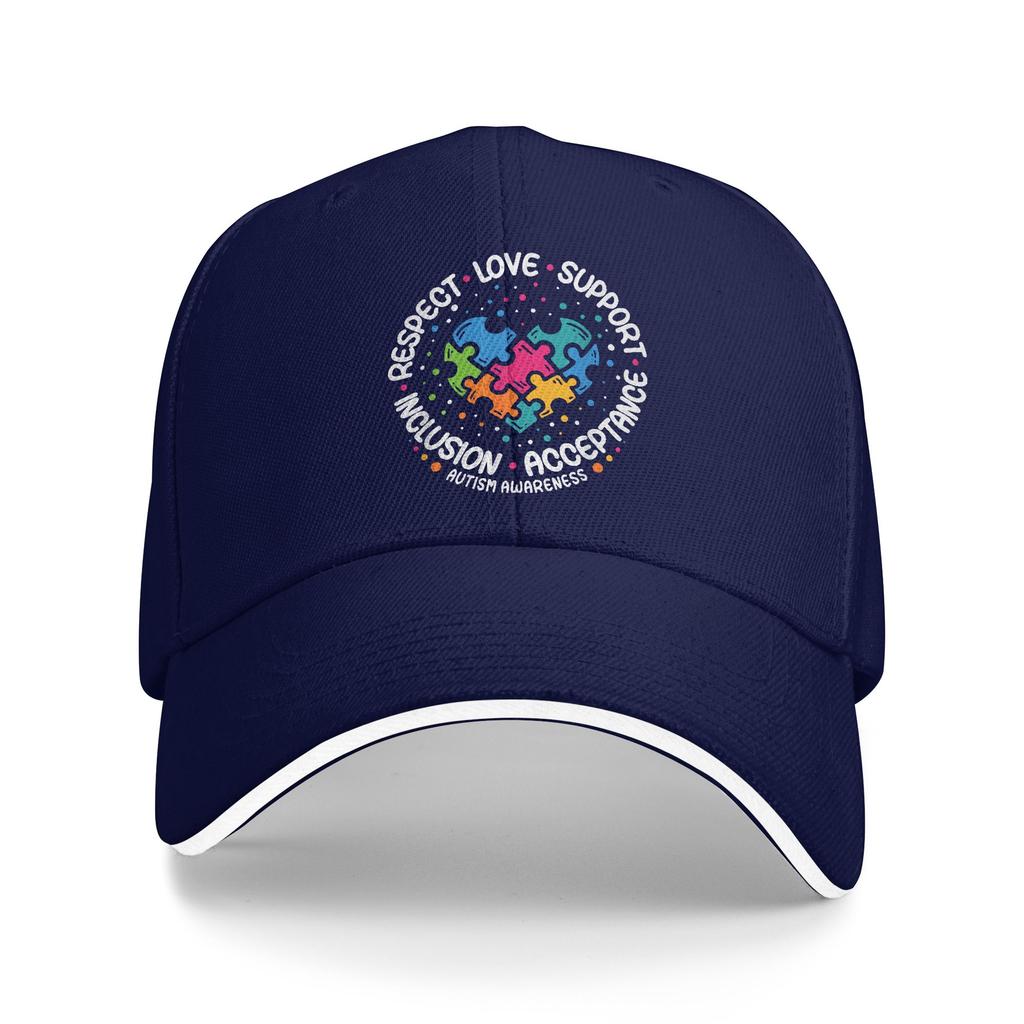 Autism Awareness Respect Love Support Blue Autism Casual Baseball Cap  Running Hippie Trucker Hat Spring Fashion Baseball Caps