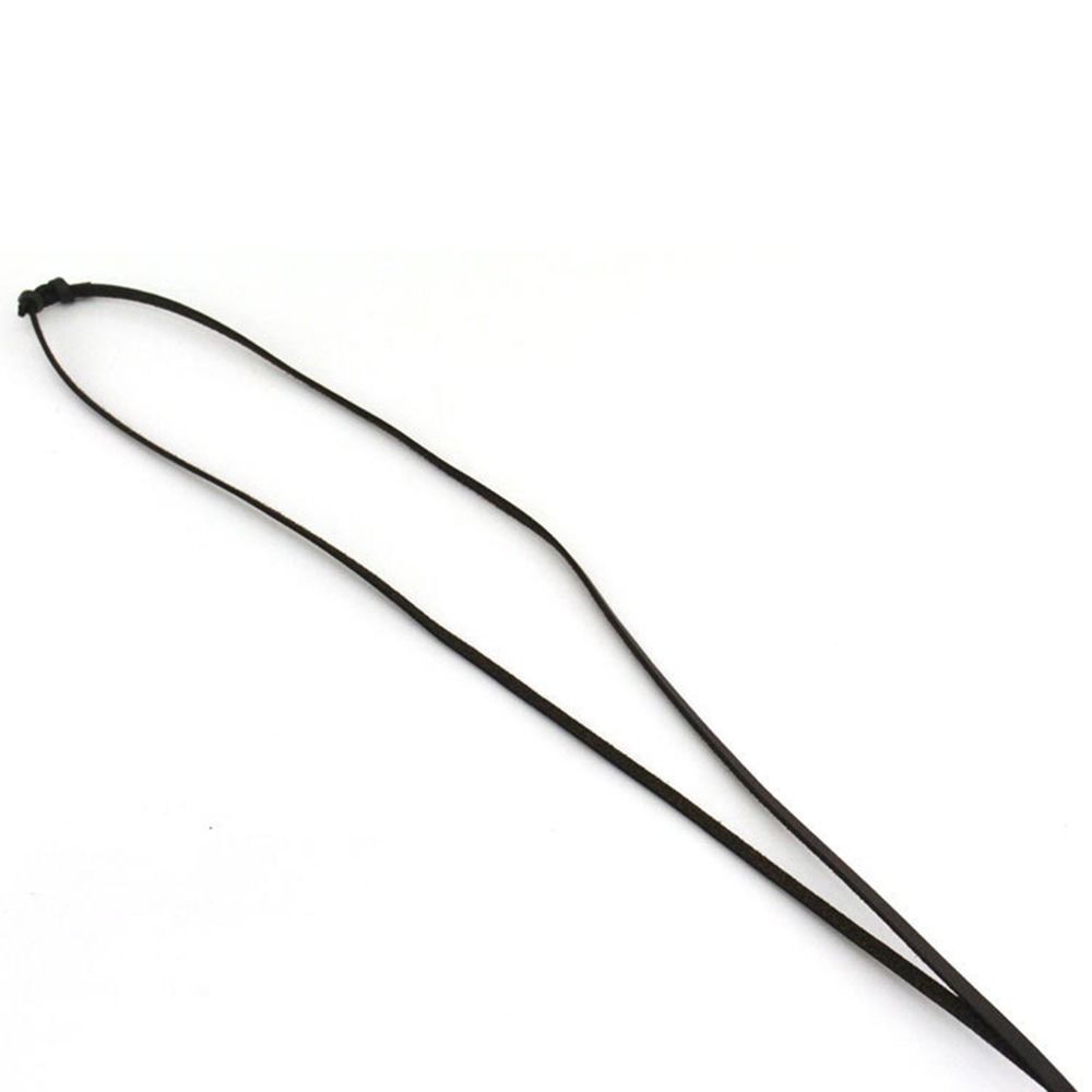 Mode Weihnachtsgeschenk Männer Frauen Doppelkreis Halskette Anhänger Schmuck Verstellbare Lederschnur