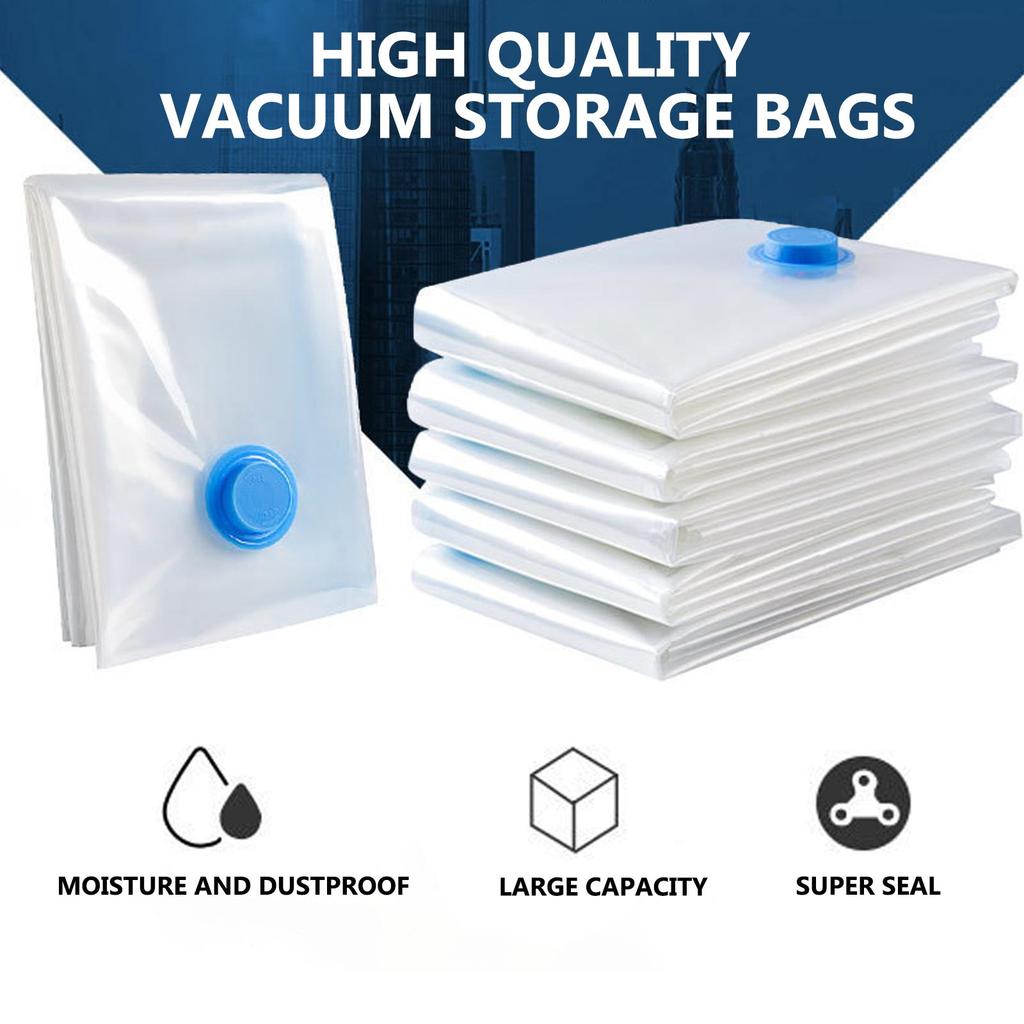 Vacuum Storage Bags, Extra Large Reusable Vacuum Sealer Bags with Double Zip Seal Travel Space Saver Bags for Clothes Bedding