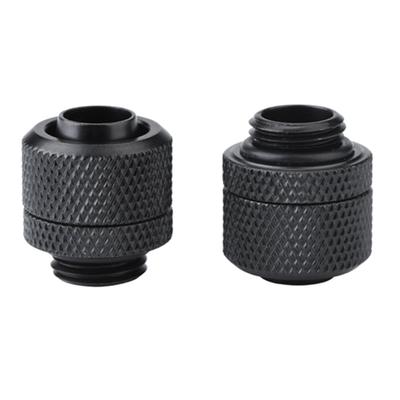 2PCS G14 Thread Flexible Tube Connector Brass Two Touch Fitting for PC Water Cooling Black
