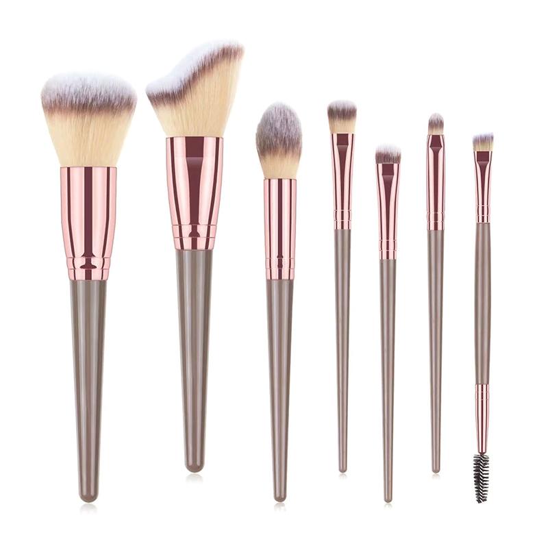 7/15Pcs Professional Makeup Brushes Set Brown Cosmetics Tools for Women Powder Eye Shadow Foundation Contour Blusher Beauty