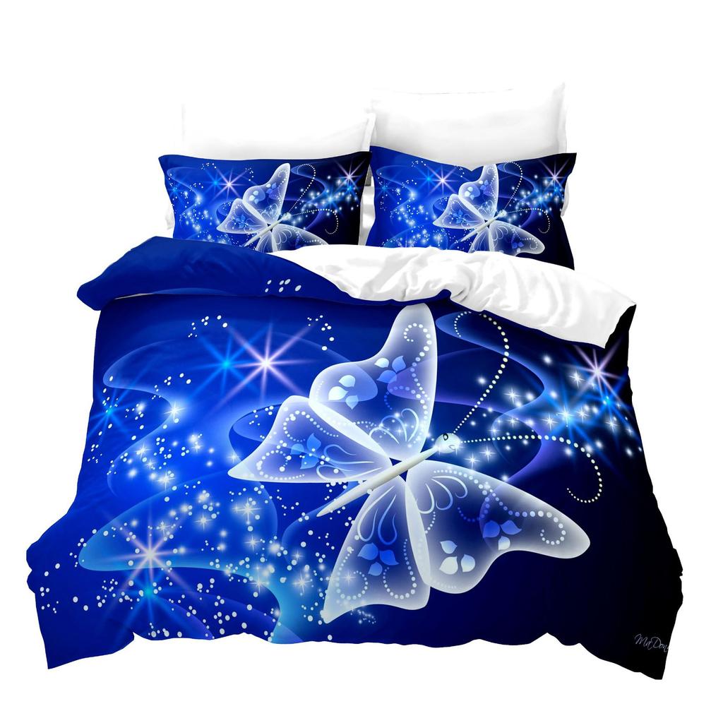 Butterfly 3D Digital Printing Kit Quilt Set Three-Piece Set
