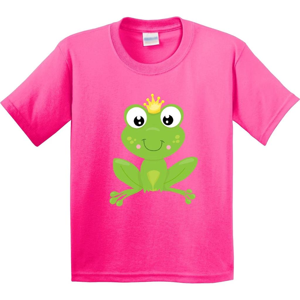 Inktastic Cute Frog, Green Frog, Crown, Frog Prince Youth T-Shirt Little Animals