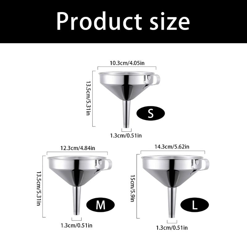 Metal Pouring Tool with Filter Insert for Bottles and Jars, Kitchen Filling Aid for Oil, Sauce, and Juice for Daily Use