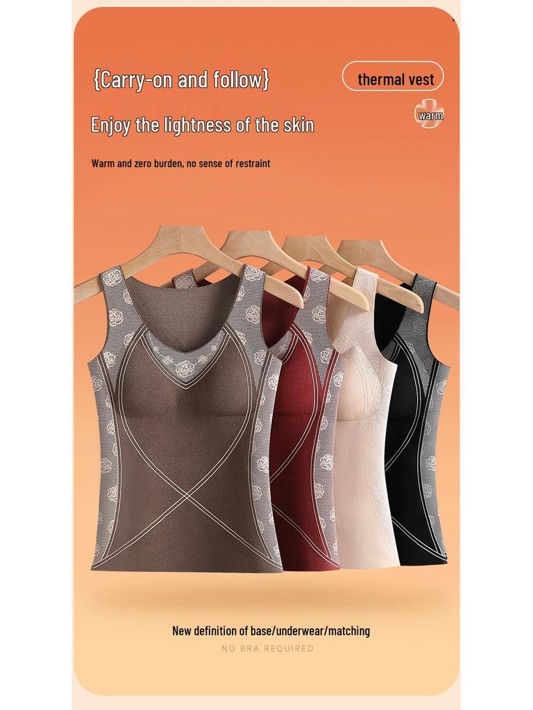 Women's 7A Antibacterial Thermal Shaping Vest with Chest Pad - Autumn/Winter Warmth