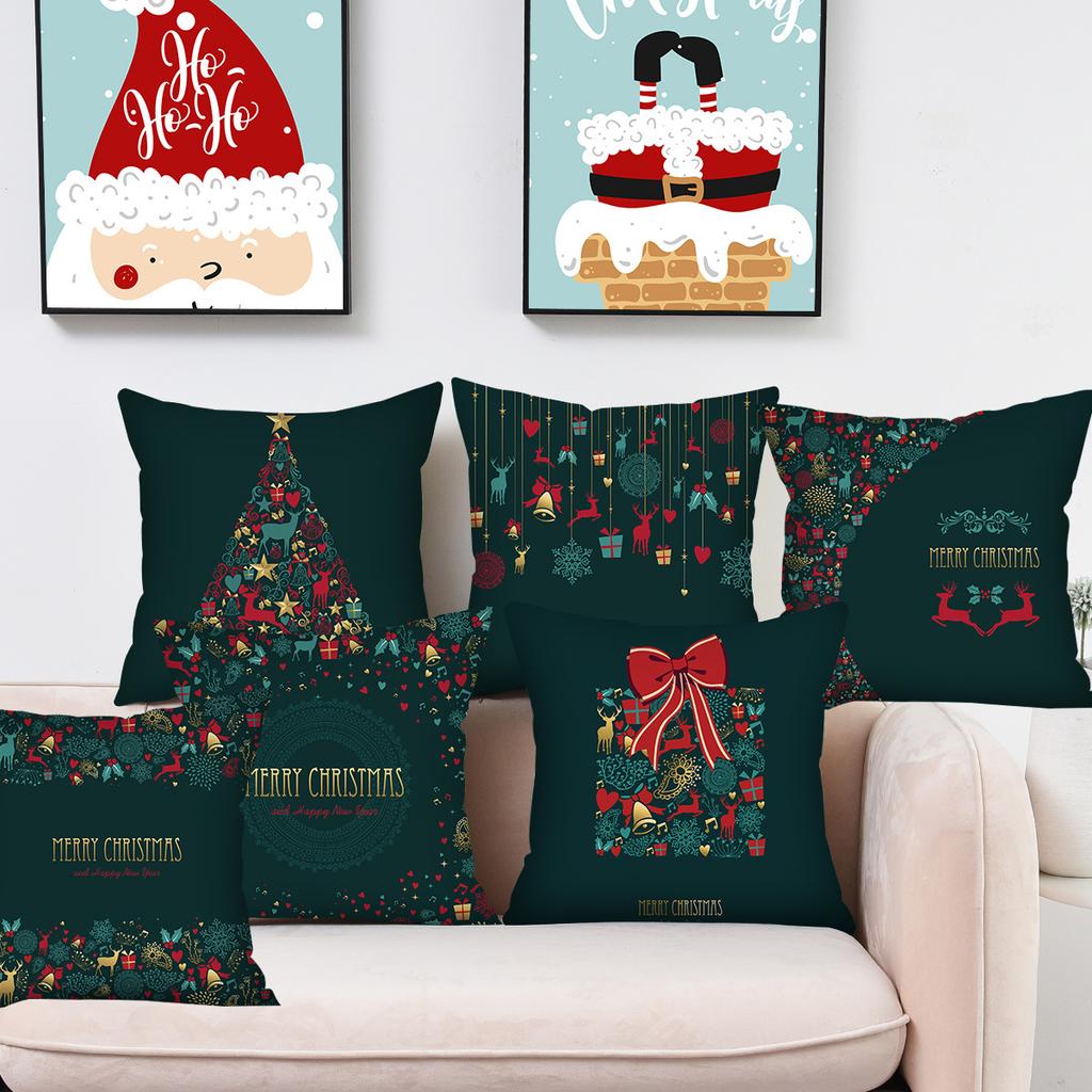 New Christmas Red and Green Pillowcases Printed Sofa Cushions New Home Christmas Pillowcases