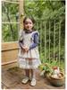 2025 Spring Strawberry Korean Toddler Girls' Puff Sleeve Lace Collar Floral Top