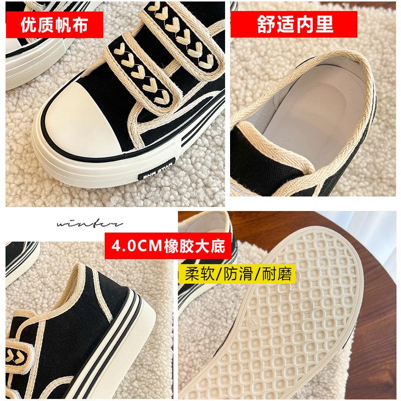 Canvas shoes women's spring and autumn new little white shoes platform student sports board shoes