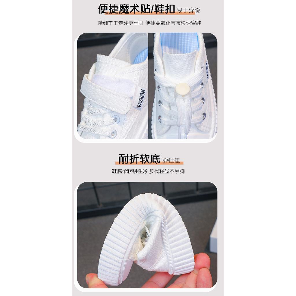Frühling Neue Kinder Weiße Schuhe Jungen und Mädchen Canvas Schuhe Atmungsaktive Sneaker Performance Grundschüler Weiße Einzelne Schuhe