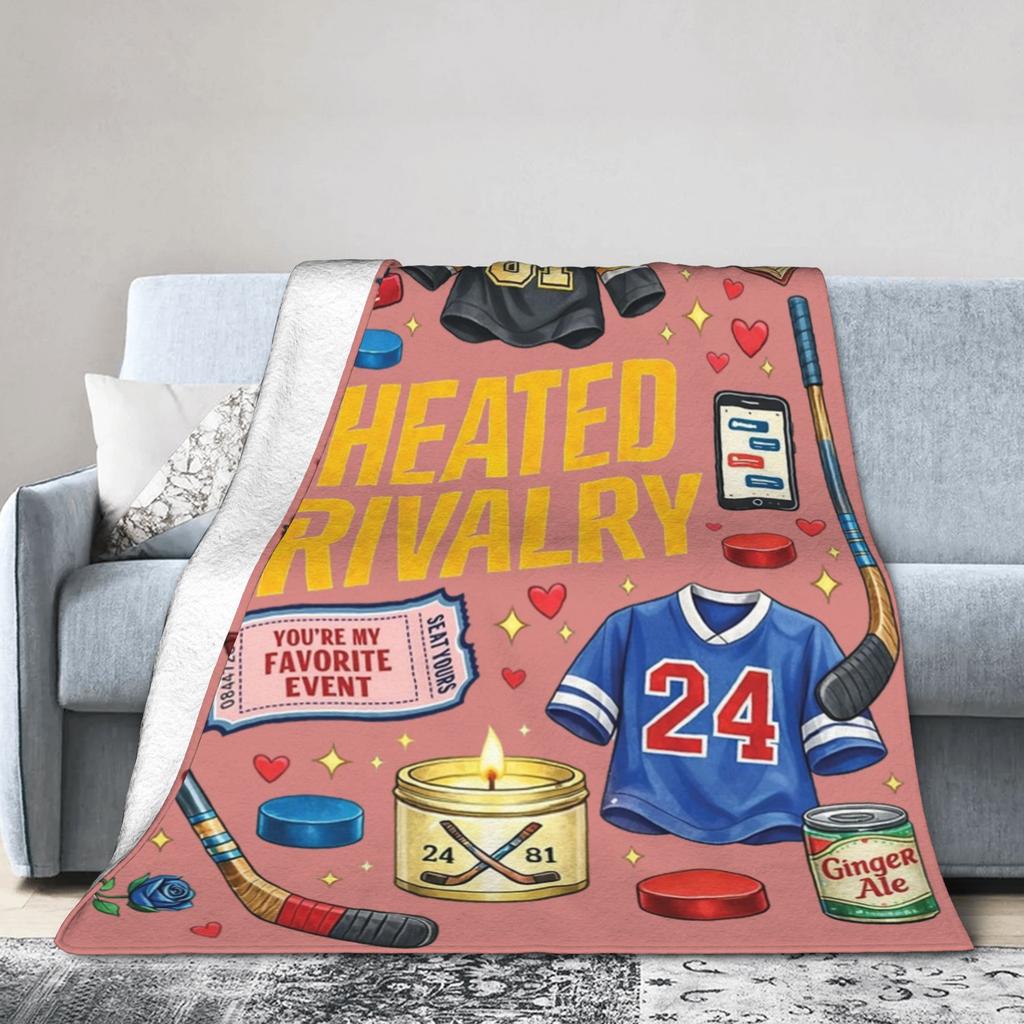 Hockey Heated Rivalry Hollanov Flanell-Decken Lustige Überwurfdecken für Zuhause Hotel Sofa 150*125cm Steppdecke