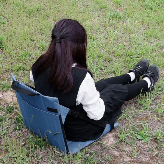 Outdoor Seat Cushion with Backrest Handle Oxford Cloth Waterproof Sitting Mat Camping Hiking Backpacking