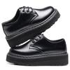 Thick-soled hole Martin shoes women's low-top, leather lightweight round head casual student muffin bottom small leather shoes