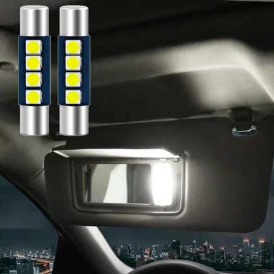 Satz aus 2 weißen LED-Kosmetikspiegeln für Honda Odyssey Geeignet für Honda und RC Innenraumleuchte LED-Spezialanfertigung und Autolampen, T6.3, 3-Chip, 4-LED, SMD, Weiß,