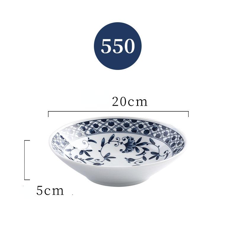 

Керамическая тарелка 8 дюймов в китайском стиле, расписанная вручную, обеденная посуда, сине-белая, подглазурная роспись, керамическая посуда, 1 шт. 550