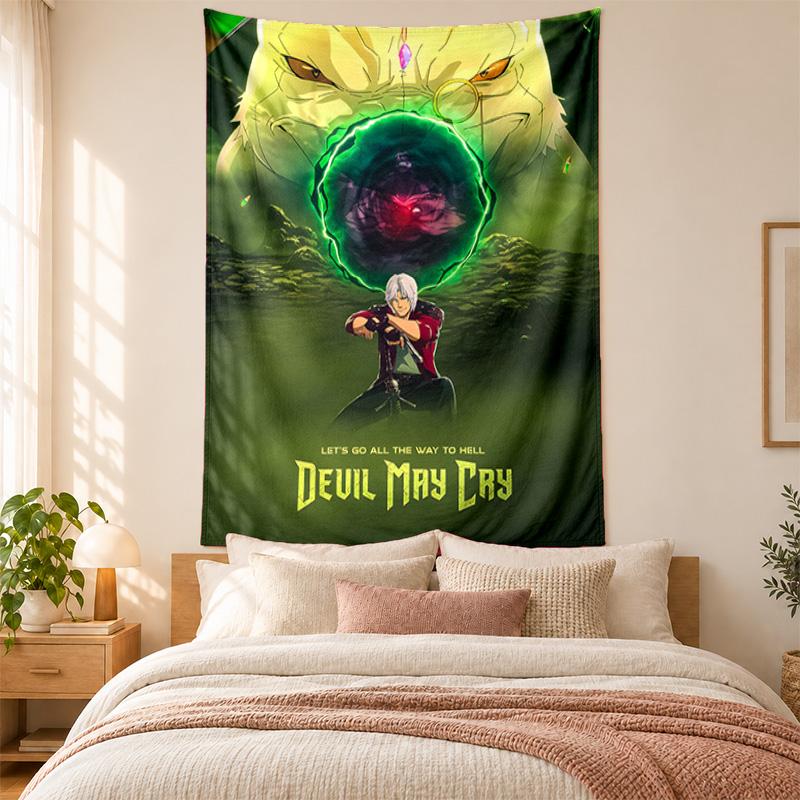 Devil May Cry Wandteppich hohe Qualität zur Dekoration von Wohnzimmer Schlafzimmer Studentenwohnheim Wänden ideal als Schlafzimmer Wandkunst oder Weihnachtsgeschenk