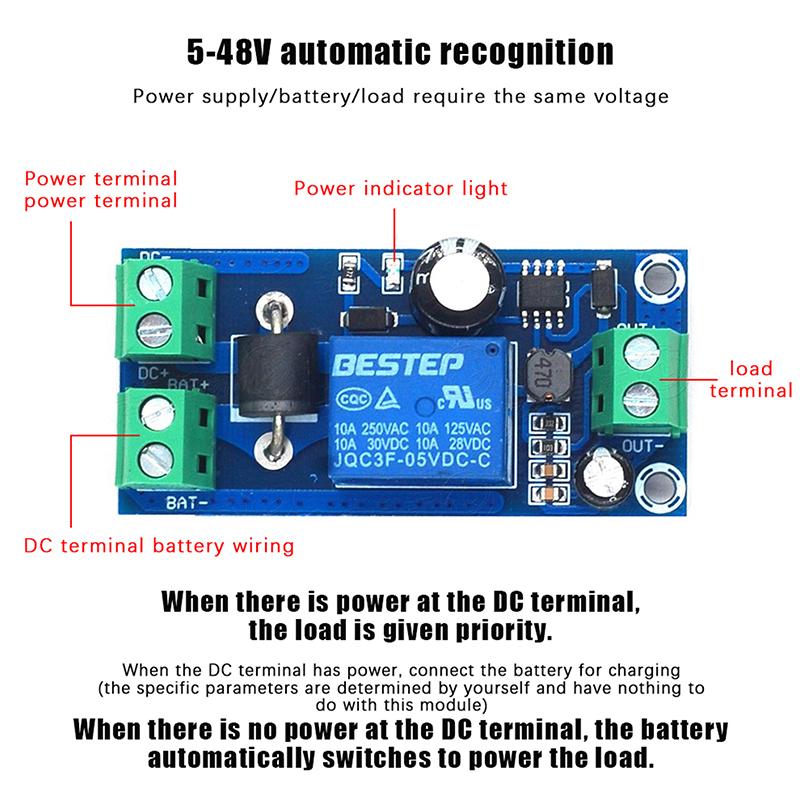 Yx850 Stromausfall Automatische Umschaltung Standby-Batterie Lithium-Batterie-Modul Dc 5V-48V Universal-Notkonverter-Modul