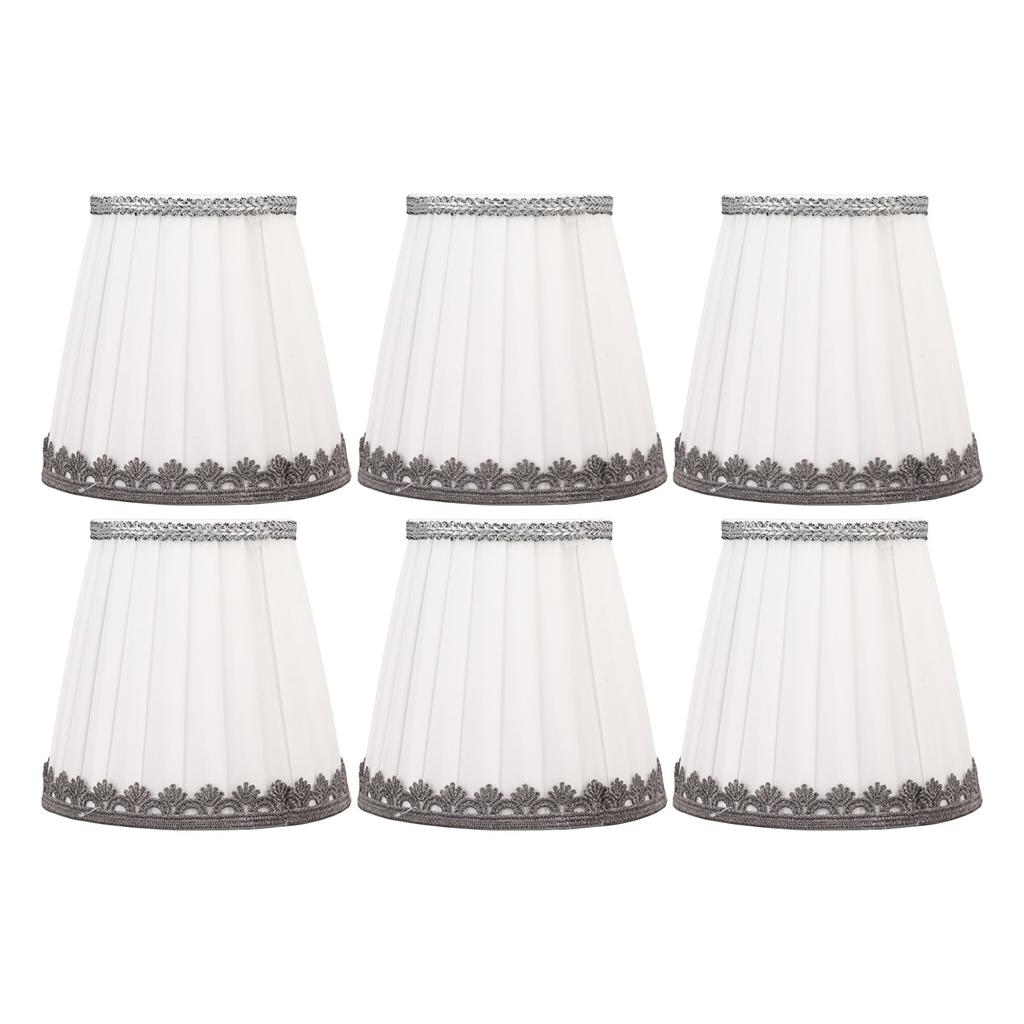 6 Pcs Small Lamp Shade Clip On Type Fabric Lampshade Modern Simple E14 Candle Bulb Lamp Cover