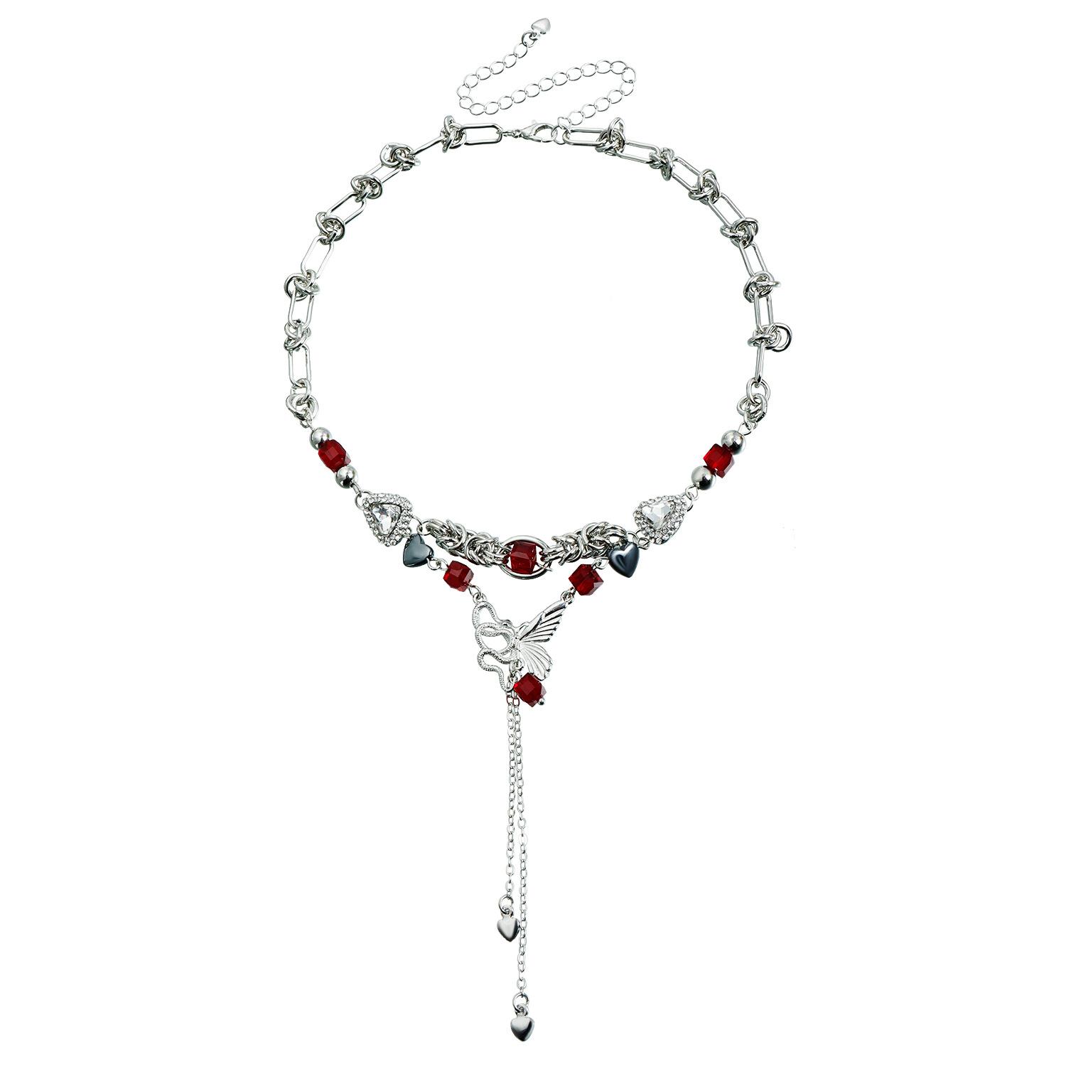 

Ожерелье-чокер Y2K с кристаллами в виде бабочки и сердца для женщин, панк-колье для вечеринки, повседневные женские ювелирные аксессуары