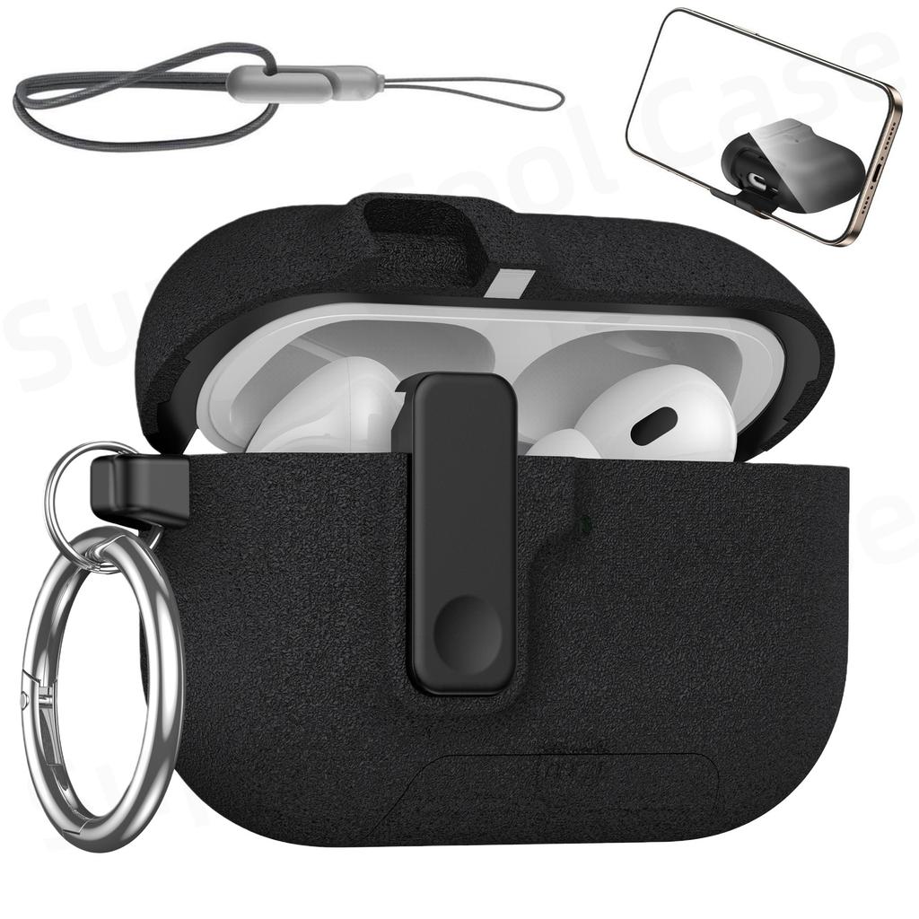 (Fluffy Blue) For Airpods Pro 3 New Full Protection Auto Pop-Up Lid Design with Lanyard Wireless Charging Case For Airpods Pro 3