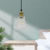 Glass Pendant Light with LED Floral Nordic Retro E26 for Ceiling Hook Stylish Interior Ceiling Ambient Dining Room Lighting Ceiling Hook LED Bulb Warm