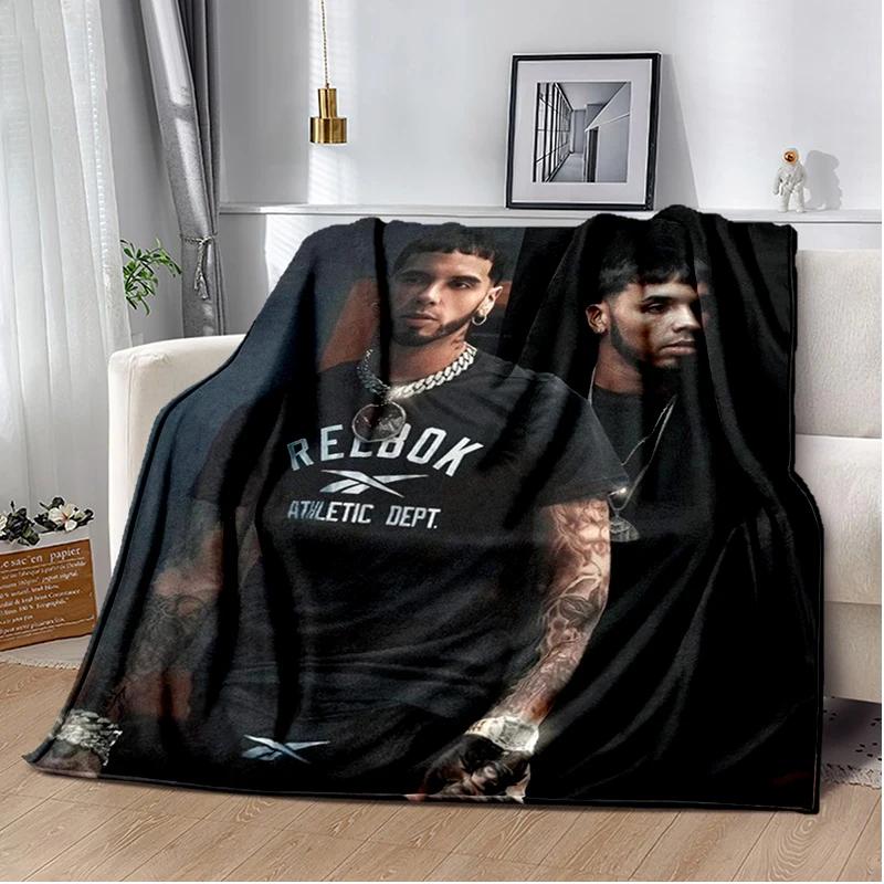 Anuel AA Rapper Hip Hop Singer Blanket Sofa Office Hiking Picnic Super Soft Quilt Fashion Flannel Throws Blanket Birthday Gift