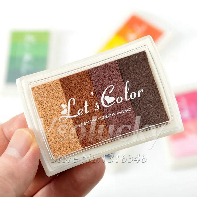 

Многоцветный креативный набор масляных резиновых штампов «сделай сам», штемпельная подушечка для ярких альбомов для скрапбукинга, поделки из дерева с отпечатками пальцев коричневый