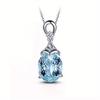 Fashionable Women's Simple and Personalized Sea Blue Zircon Pendant, Versatile Party Creative Necklace