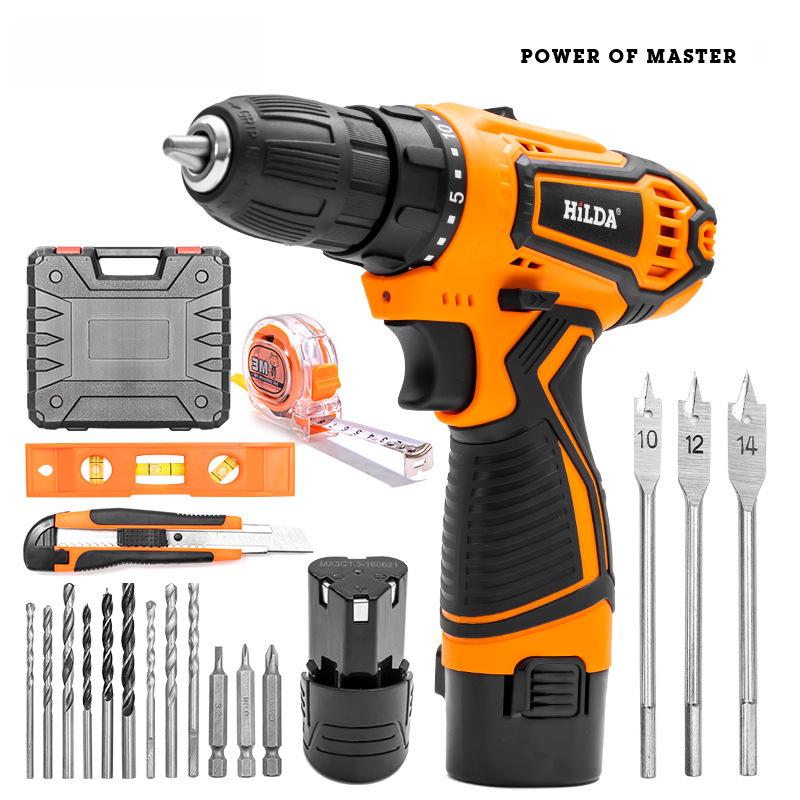 HILDA Multi-Function Rechargeable Lithium Electric Hand Drill/Screwdriver for Household Use