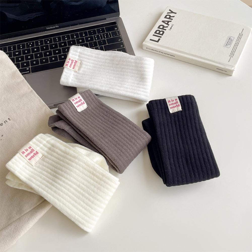 Pure Cotton Knee-high Socks Solid Color Lower Leg Socks New Long Tight Socks  Fall Winter