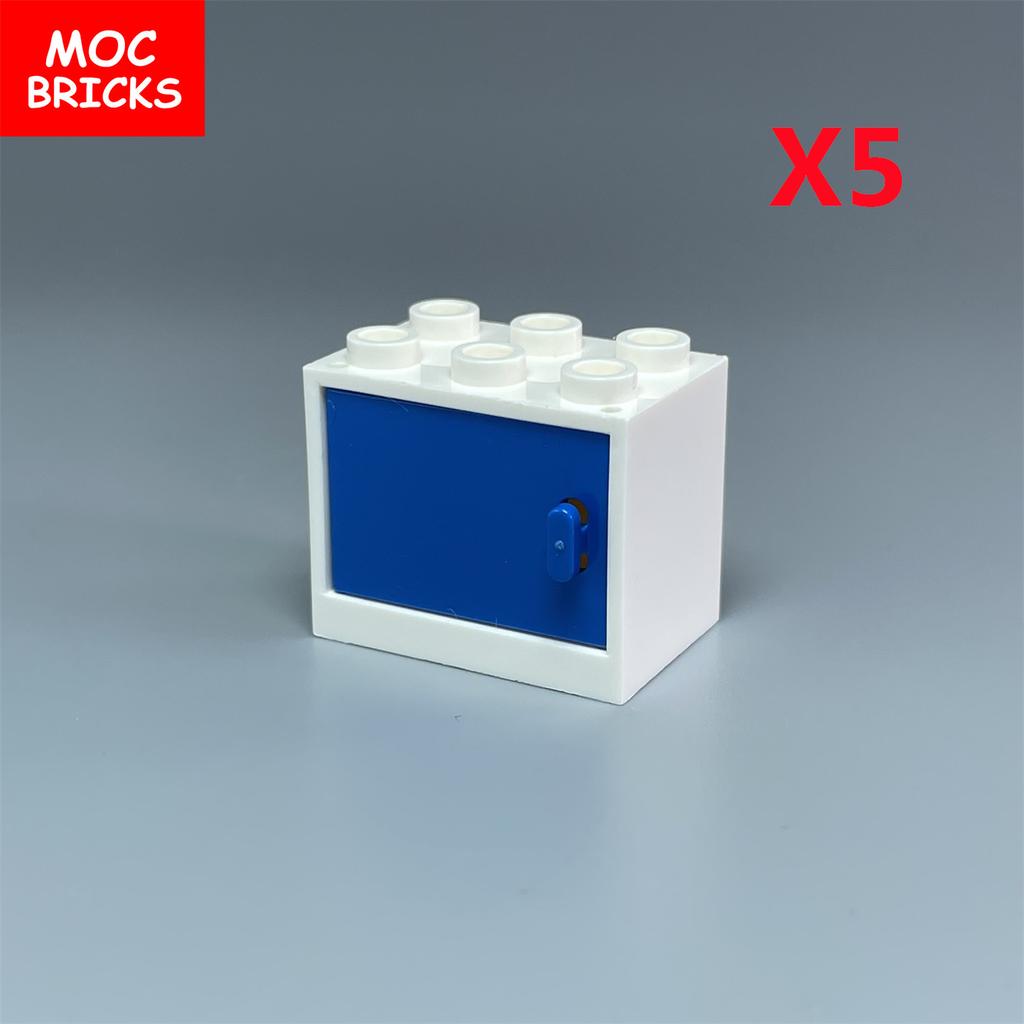 MOC Blocks Box Cupboard Container 2x3x2 Cabinets Assembles Particles 4532 4533 City House Construction Bricks Parts