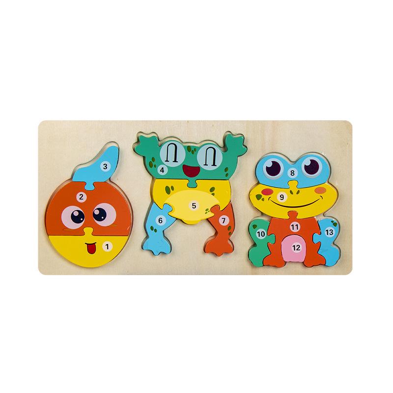 

3D Animal Dinosaur Puzzle: Number Recognition & Concentration Training Toy for Preschoolers