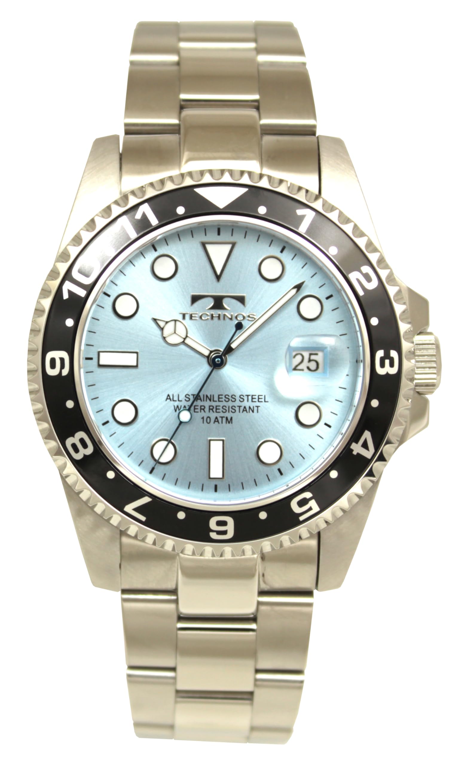 

Technos TSM419BI Silver Water Resistant to 10 ATM Men s Watch, Date, синій