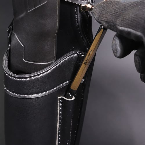 Fujiya Pen-Style Electric Screwdriver Holder, Black and Gold, Light PU Leather Series, AH-21BG