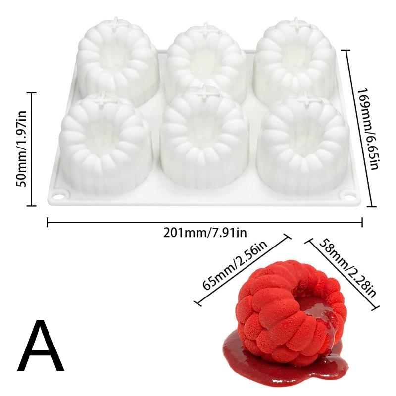 

Food-Grade Silicone Raspberry Shaped Mold Non-Stick Fruit Design 6-Cavity Baking Mold Reusable Diy Cake Decorating Tools A