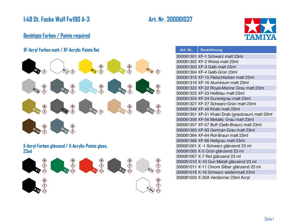Tamiya 1/48 Majstrovská séria č.. 37 nemecká Luftwaffe Focke-Wulf Fw190 A-3 Plastikový modelový set 61037