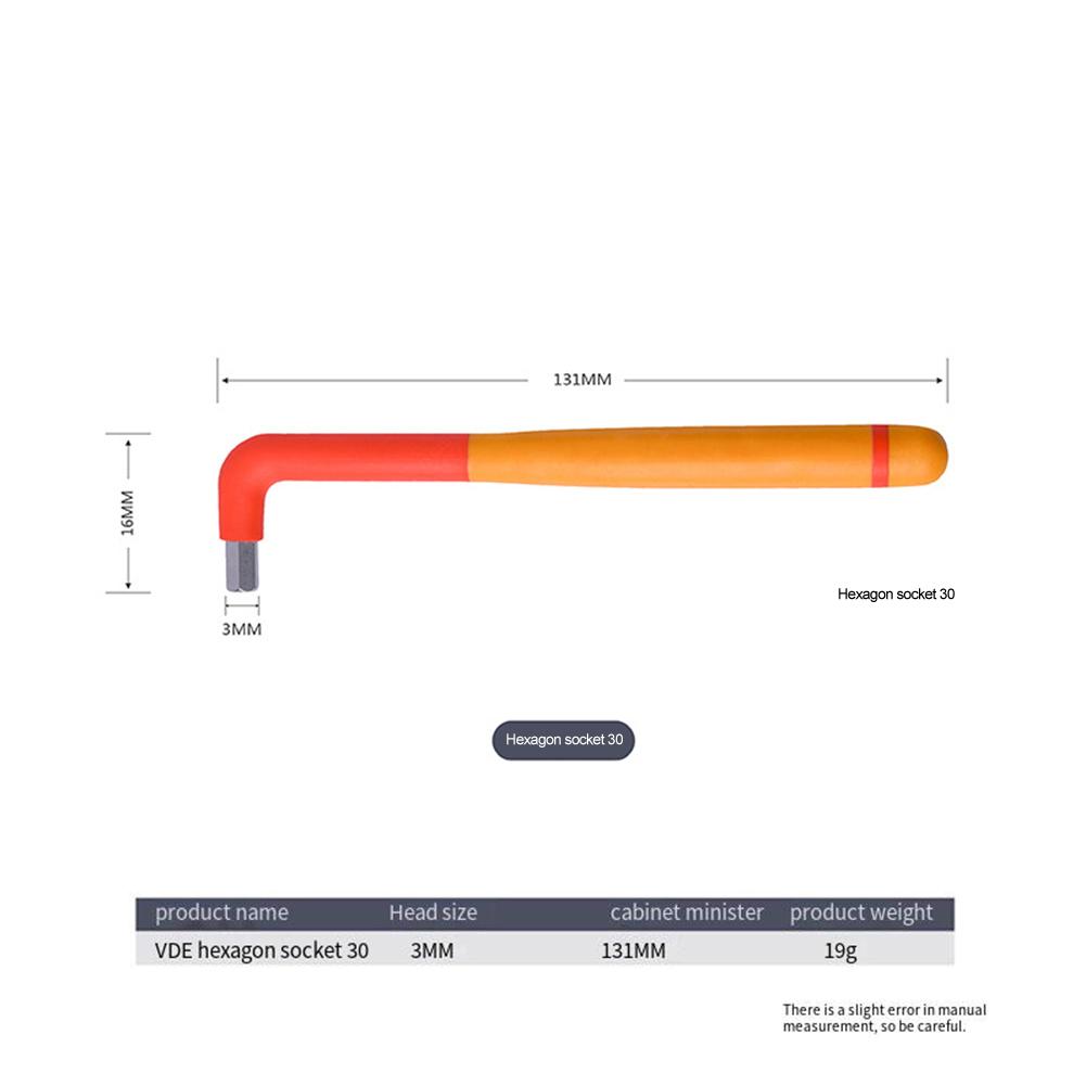 Hexagon Wrench 1000V Insulated Wrench Electrical Work Electric Shock Prevention Insulation Protective Cover No Power Cut Needed