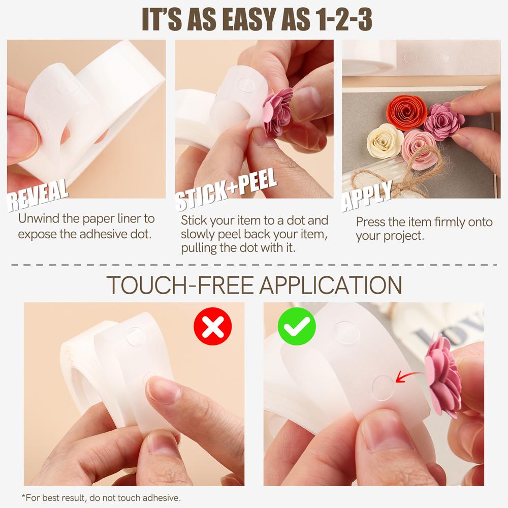 1pc 3mm and 5mm Ultra Thin Double-sided Adhesive Dots Clear Mini Glue Dots for Scrapbooking Paper Card Making Craft Dots