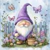 Charming Garden Gnome Shower Curtain Waterproof,Mildew-Resistant with Butterfly and Flower Design for a Whimsical Bathroom Decor