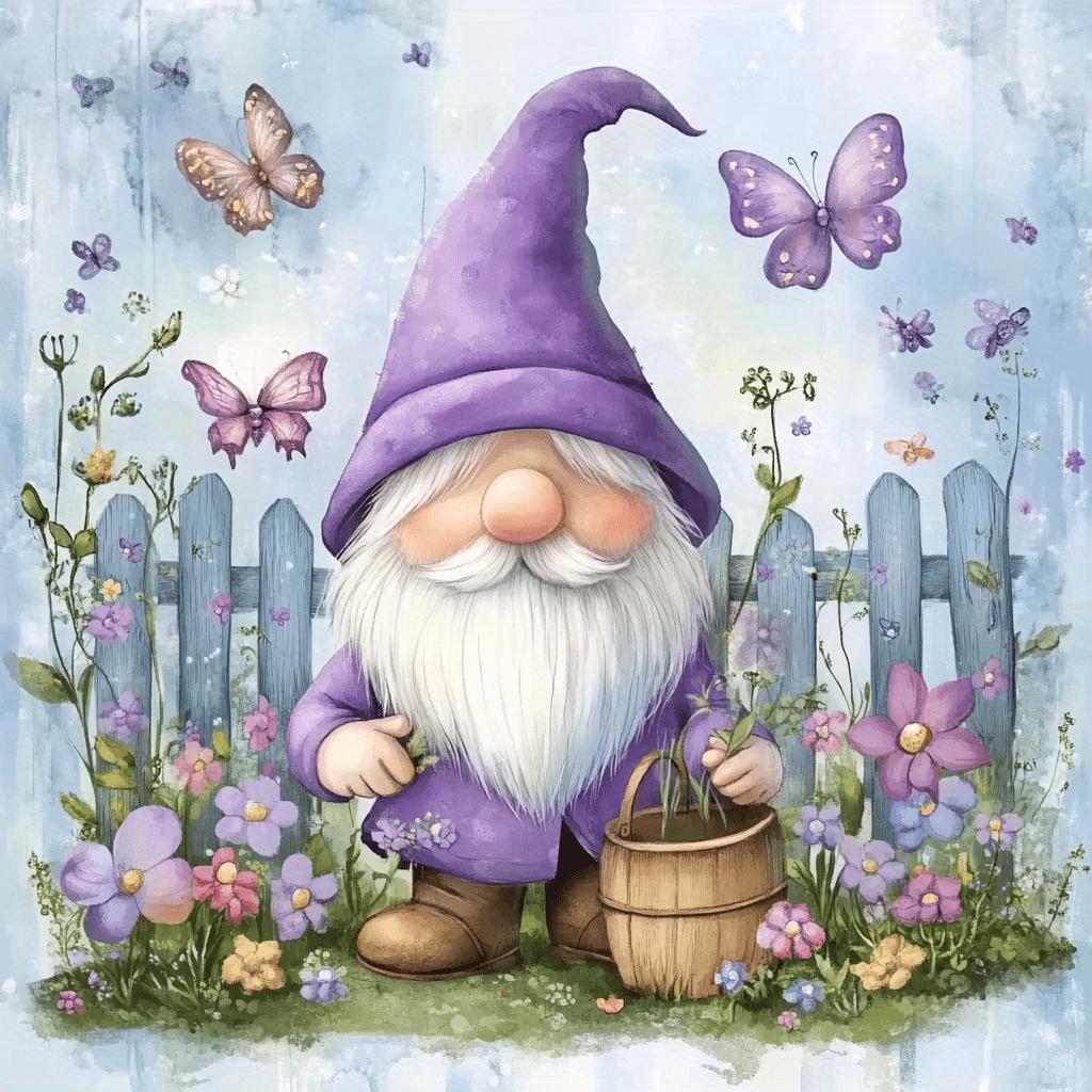 Очаровательная шторка для душа с садовым гномом, водонепроницаемая, устойчивая к плесени, с дизайном бабочек и цветов, для причудливого декора ванной комнаты W90XH180cm