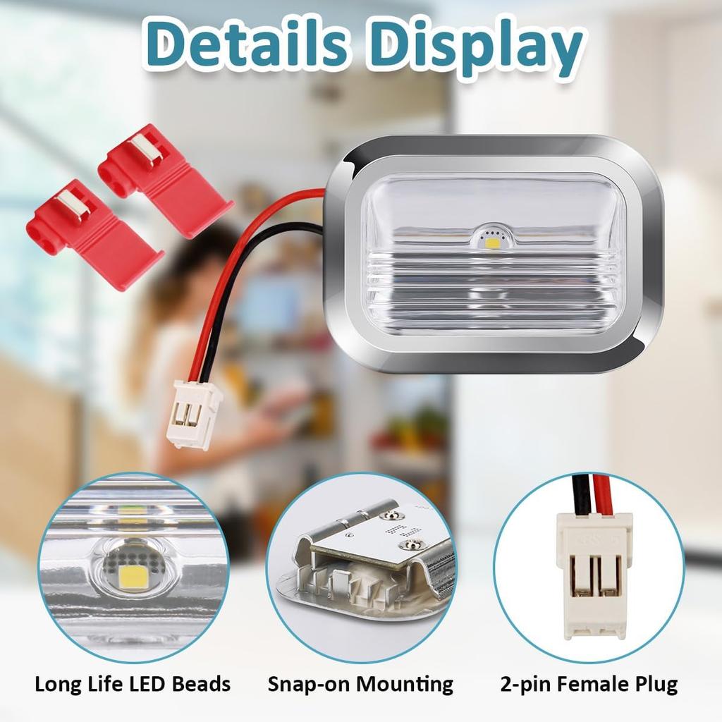 W11462342 Refrigerator LED Light Assembly for Whirlpool Kitchen Aid Jenn Air Light Module -Replaces W10607479 W10843339 W10908166