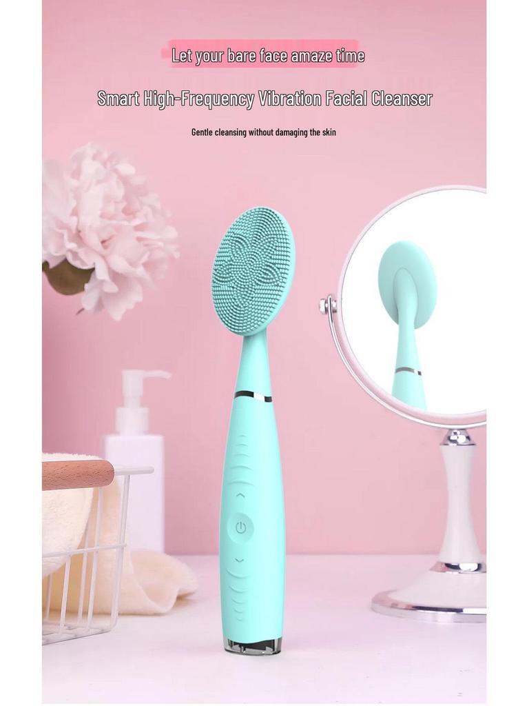 Silicone Waterproof Electric Facial Cleansing Brush for Women