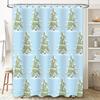 Fashion Christmas Tree Pattern Shower Curtain Waterproof Bath Decor Bathroom Accessories for Home Decoration In Blue (72x84inche